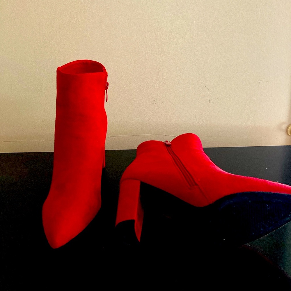 Red dress boots - worn once.